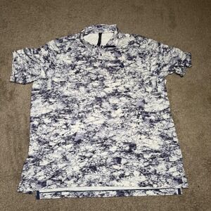 Lululemon ABC Polo Shirt Mens XXL Abstract Print Short Sleeve Performance Golf